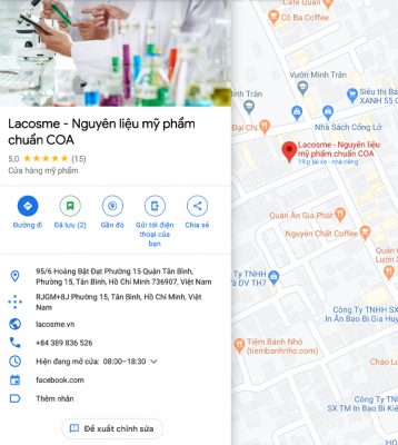 Lacosme - Địa chỉ mua nguyên liệu làm mỹ phẩm handmade tại TPHCM 2 Địa chỉ mua nguyên liệu làm mỹ phẩm handmade